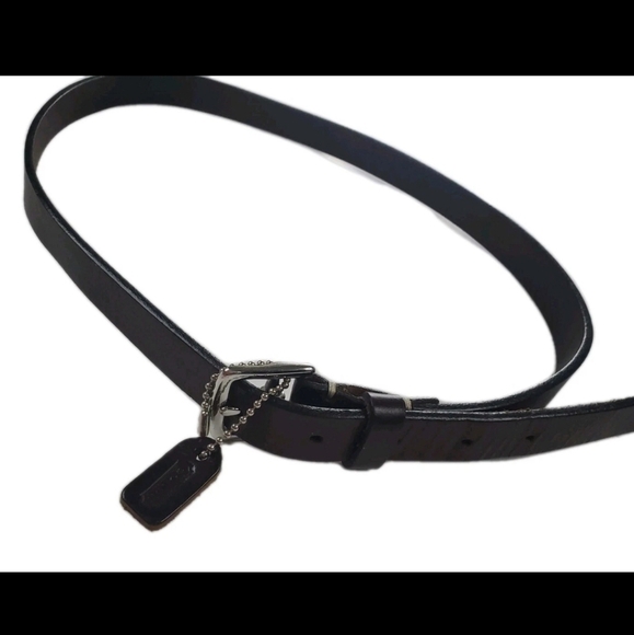 Coach Women's Leather Belt Skinny Dark Brown Authentic Designer - Picture 1 of 7